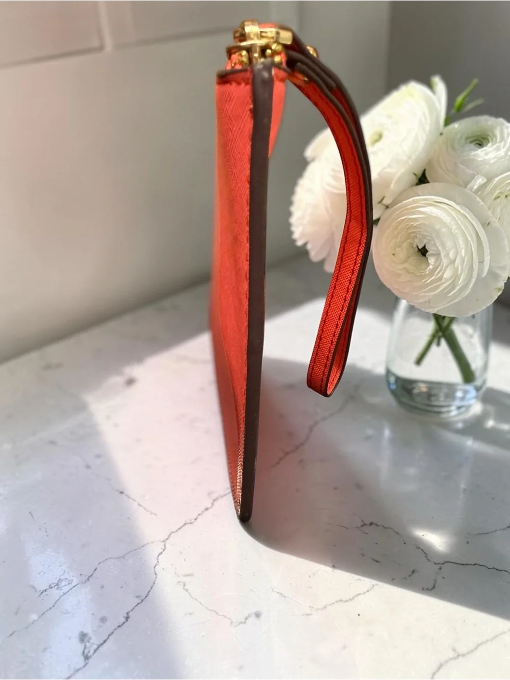 Kate Spade Saffiano Leather Coral Wristlet